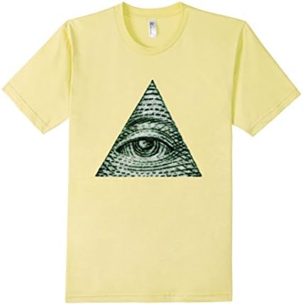 Men's Illuminati Eye Tee Shirt Large Lemon