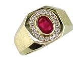 14K Men's Ruby & Diamond Band