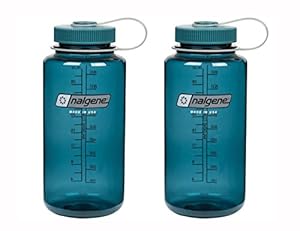 Nalgene Tritan Wide Mouth, Cadet with Matching Cap 32oz, Set of 2