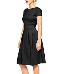 A-line Vintage Polyester Short Sleeves Evening Dress/Homecoming Dress/Bridesmaid Dress/Prom Dress 