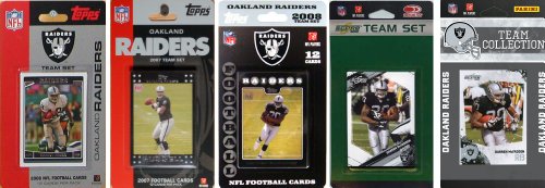 NFL  Oakland Raiders 5 Different Licensed Trading Card Team Sets