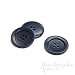 Set of 3 Chic Dark Blue Corozo Overcoat Buttons, Made in Italy
