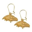 14K Yellow Gold Baltimore Ravens NFL Logo Dangle Earrings