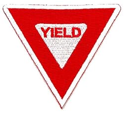 Yield Sign Embroidered Patch Iron-On Highway Road Biker Emblem