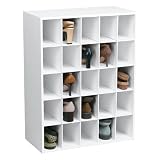 25 Pair Shoe Compartment Organizer - White by Stack A Shelf