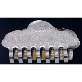 Silver Engraved Hair Clip by Western Earrings