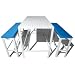 Strathwood St. Croix Aluminum Rectangle High Dining Table with 2 Benches and Cushions