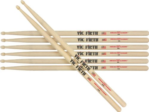Vic Firth American Classic Hickory 5A Sticks, Buy 3 Get 1 Pair 55A Free Vic Firth American Classic Hickory 5A Sticks, Buy 3 Get 1 Pair 55A Free