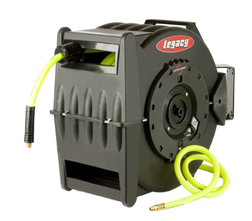 Legacy L8305FZ Air Hose Reel Levelwind 3/8 X 50 Retractable Flexzilla Air Hose