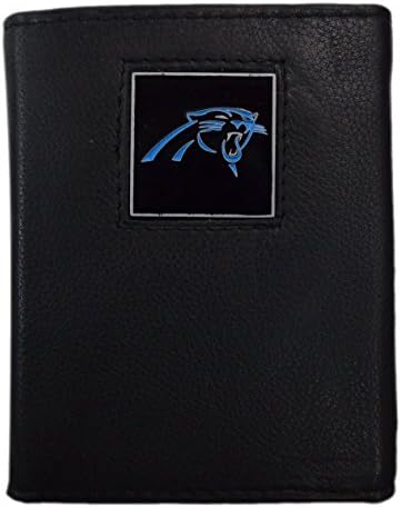 Official National Football League Fan Shop Authentic Leather NFL Wallet and Key Chain (Carolina Panthers)