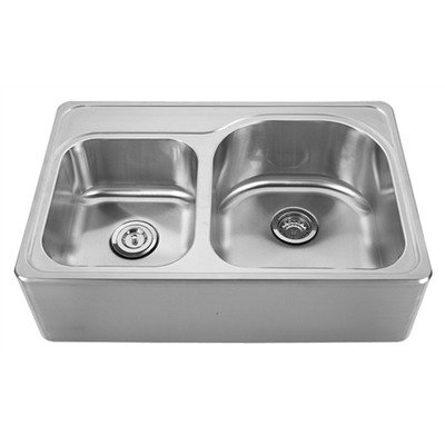 Whitehaus Collection WHNAPD3322 Kitchen 2 Bowl