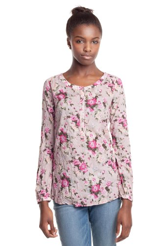 ESPRIT Damen Bluse Regular Fit, D21341, Gr. 44 (XXL), Rosa (rose print rosebloom 777) Preisvergleich