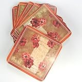 SEAGULL STUDIOS S/6 GILDED FLORAL COASTERS