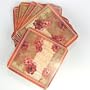 SEAGULL STUDIOS S/6 GILDED FLORAL COASTERS