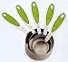 Set of 5 Green Grip Stainless Steel Measuring Cups