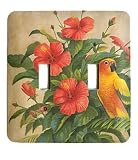 Wall Plates: tropical bird PARROT SWITCHPLATE switch cover DOUBLE