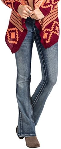 AMETHYST JEANS Womens Flare Jeans, Medium Blast, 0