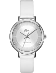 Lacoste Nice Silver Dial White Leather Ladies Watch 2000716