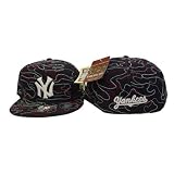New York Yankees MLB Navy with Red and White Abstract Cooperstown Collection Fitted Baseball Hat / Cap