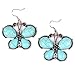 Qiyun (TM) Graduated Butterfly Turquoise Blue Tibet Silver Bib Necklace Earrings Set