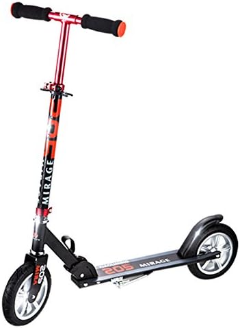 Teckey®Aluminum Kick Scooter 2 Big Pneumatic Wheels 205mm City Roller Skateboard Bike with T-bar Handle for Adult and Teenagers Girls/Boys/Children/Students