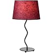 Wave Black Finish Lamp with Wine Shade