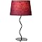 Wave Black Finish Lamp with Wine Shade