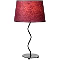 Wave Black Finish Lamp with Wine Shade