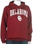 Soffe Oklahoma Hoodie with Arch and Mascot (Large, Cardinal)