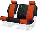 Coverking Custom-Fit Second Row Bench Seat Cover - Leatherette, Black-Red