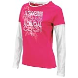 Reebok Tennessee Titans Women's Breast Cancer Awareness Laced Up Layered T-Shirt Small