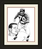 New York Giants Framed Sam Huff New York Giants By Michael Mellett NFL Football