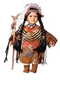 ABEQVA 12" Porcelain Indian w/Stick Doll By Golden Keepsakes