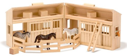 Childrens Toyshop  Toys : Fold and Go Complete Mini Stable Set