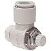 SMC AS Air Flow Control Valve, PBT & Nickel Plated Brass, Elbow, With Sealant, BSPT Male X Push-to-Connect Fitting