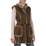 UGG Chocolate Leather & Shearling Coat Vest