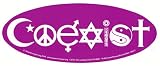 Coexist on Purple Background Oval Bumper Sticker