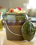 Green Stoneware Compost Crock