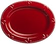 Signature Housewares Sorrento 14-Inch Oval Serving Platter, Ruby