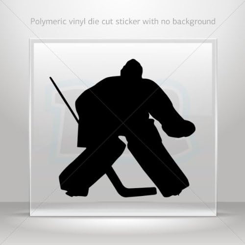 Sticker Decal Ice Hockey player figure car helmet window bike Garage door 6 X 5.7 Inches Black 0602 XZE3W