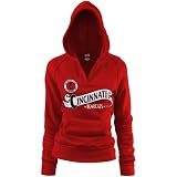 NCAA Cincinnati Bearcats Ladies Red Rugby Distressed Deep V-neck Hoody Sweatshirt