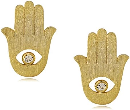 Leah and Kate Women's Cz Hamsa Hand Stud Earrings
