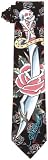 Ed Hardy Men's Knife Rose Tie