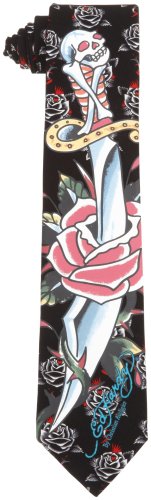 Ed Hardy Men's Knife Rose Tie