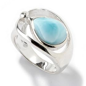 Sterling Silver "Soltera" Larimar Ring by 