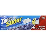 Ziploc Slider Storage Bags, Quart, 20 ct