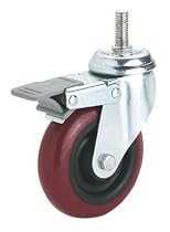 Steelex D2614 3-Inch 220-Pound Threaded Swivel Double Lock Polyurethane Plate Caster