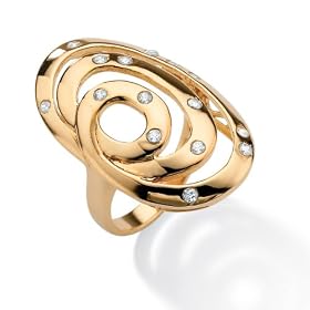 Gold Over Silver DiamonUltra&trade; Cubic Zirconia White Women's Ring Size 6