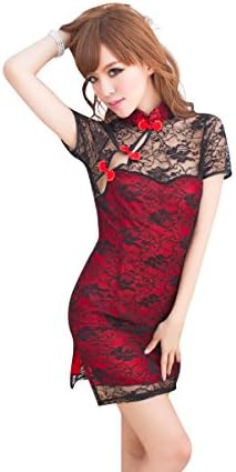 Fedo ZS0012 Sexy Lingerie Perspective Nightgown Pajamas Cheong-sam Chi-Pao