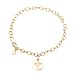Duragold 14k Yellow Gold Organic Cross Charm Bracelet, 7.5